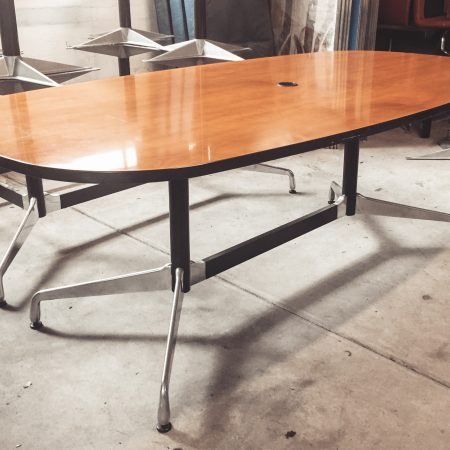 Herman Miller Conference Table, original veneer top & aluminium base.