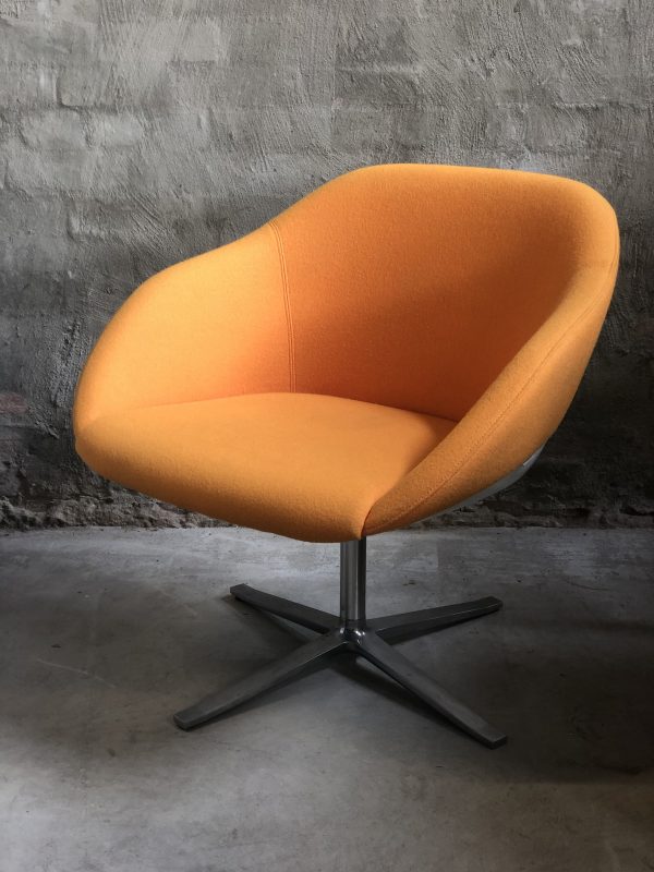 Walter Knoll Turtle Chair in Tangerine